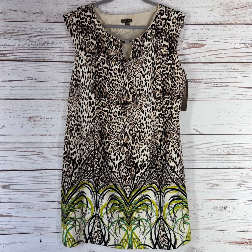 Voir Voir New Women's Animal Print Sleeveless Dress Size 16